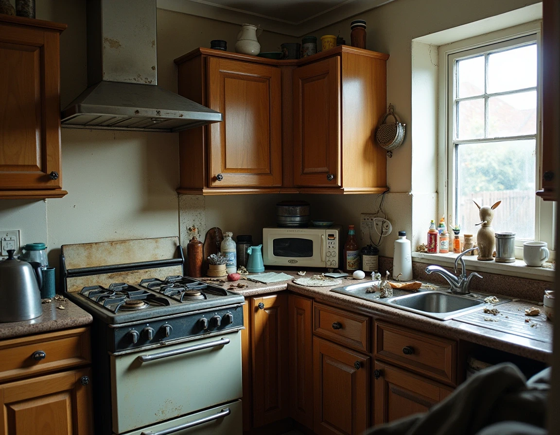 Kitchen before cleaning